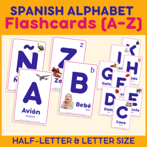 Spanish Alphabet Flashcards Posters (A–Z)