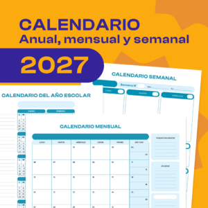 CALENDARIO Anual, mensual y semanal (enero - diciembre 2027)